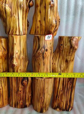 厂家崖柏木笔筒摆件 虎皮纹随行把件木质工艺品 桌面摆件