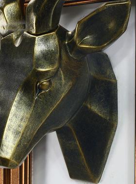 跨境 创意现代简约鹿头树脂工艺壁挂 墙面客厅背景墙装饰礼品