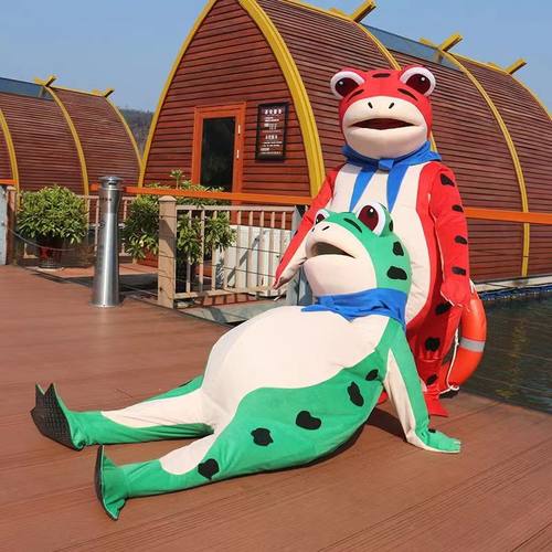 青蛙人偶服装摆摊癞蛤蟆小青蛙气球卡通人偶服装孤寡青蛙玩偶服装 - 图1