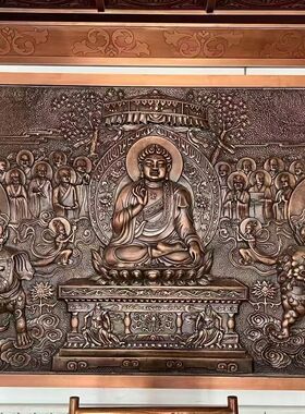 铜浮雕寺庙雕塑铜牌匾厂家定制直销铜影壁玄关挂画铜蚀刻浮雕黄铜