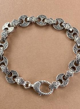 新款唐草纹龙虾扣手环手链复古工