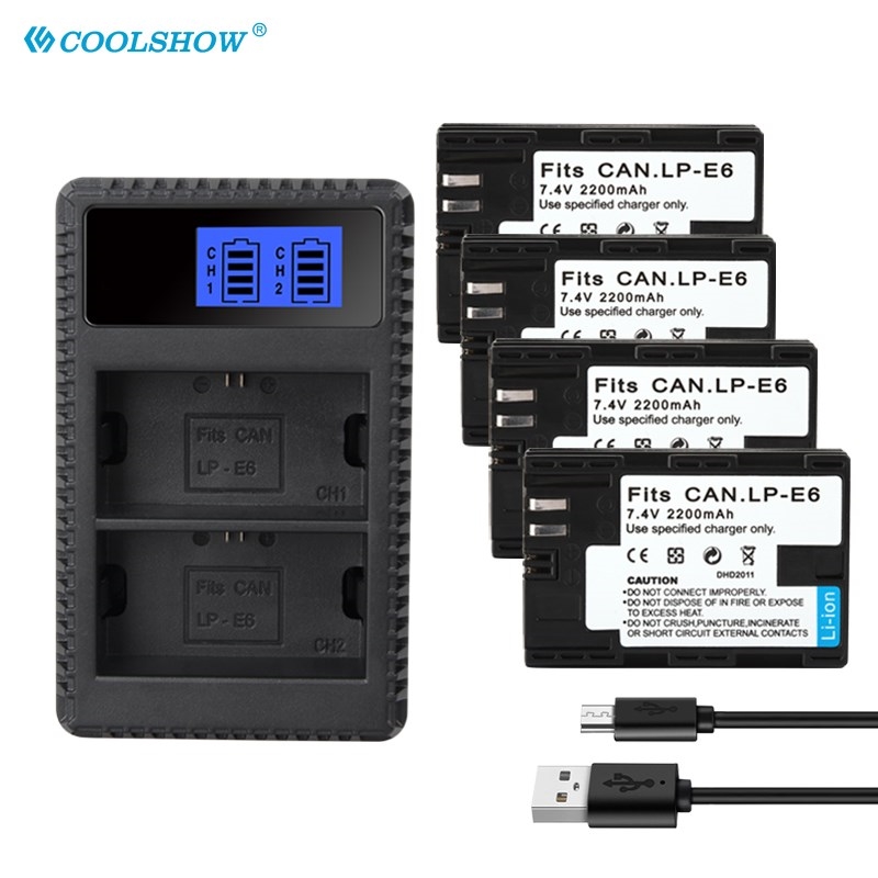 LPE6 LP-E6 E6 Battery Charger for Canon EOS 5DS R 5D Mark II - 图0