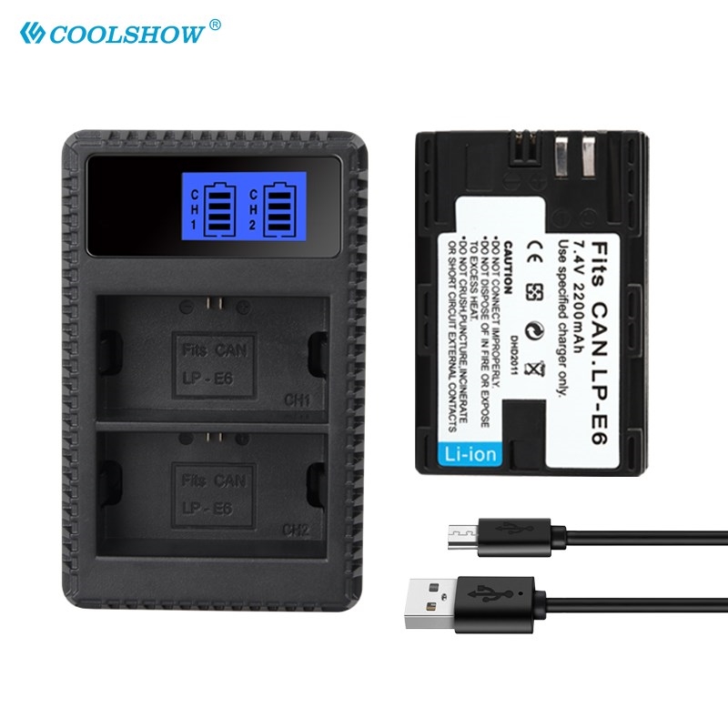 LPE6 LP-E6 E6 Battery Charger for Canon EOS 5DS R 5D Mark II - 图2