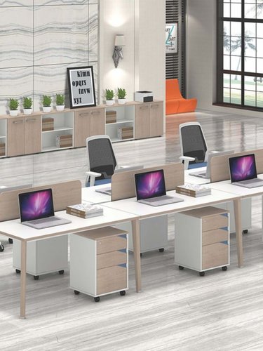 厂现代简约办公桌椅组合 4人位职员办公桌办公室员工单人电脑桌销-图0