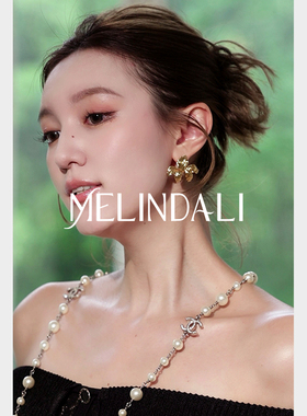 MELINDA LI中古感复古肌理鸢尾花耳环铜镀18K925银针耳饰