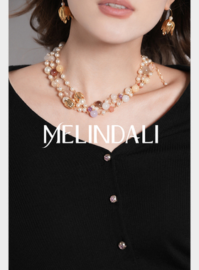 MELINDA LI【钟爱系列】法式铜合金手工立体郁金香手绘耳环项链