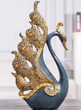 2Pcs Couple Swan Figurine Sculpture Art Craft Wedding Party