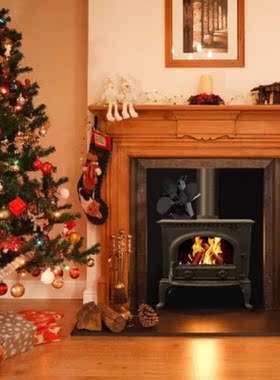 4-Blade Stove Fan Eco Friendly Heated Fireplace Fan For