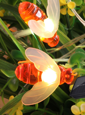 30 LEDS Solar Powered Cute Honey Bee Led String Fairy Light