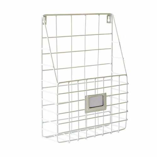 Mail Organizer Wire Basket Wall Mounted Magazine File Holder - 图1