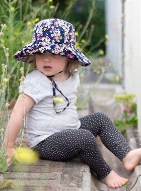 Summer Floral Sun Caps for Boys Girls Folding Big Brim