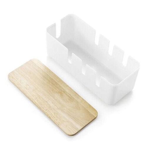 Wire Storage Box With Wooden Cover For Socket Cord Safe - 图3