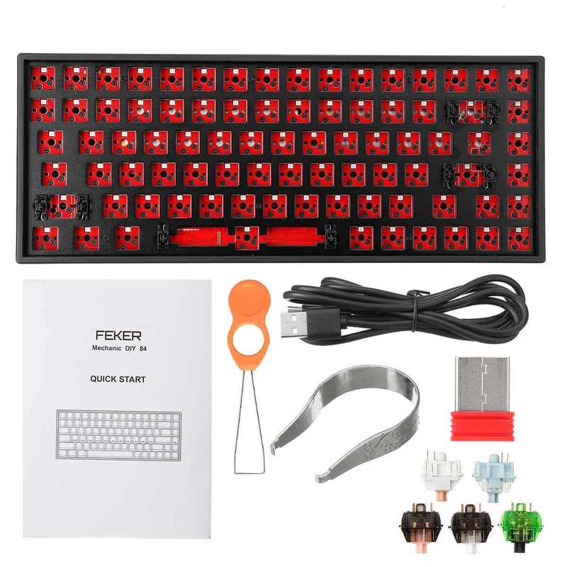 84/87Keys Hotswap DIY Keyboard Kit Wireless bluetooth 2.4G T - 图2