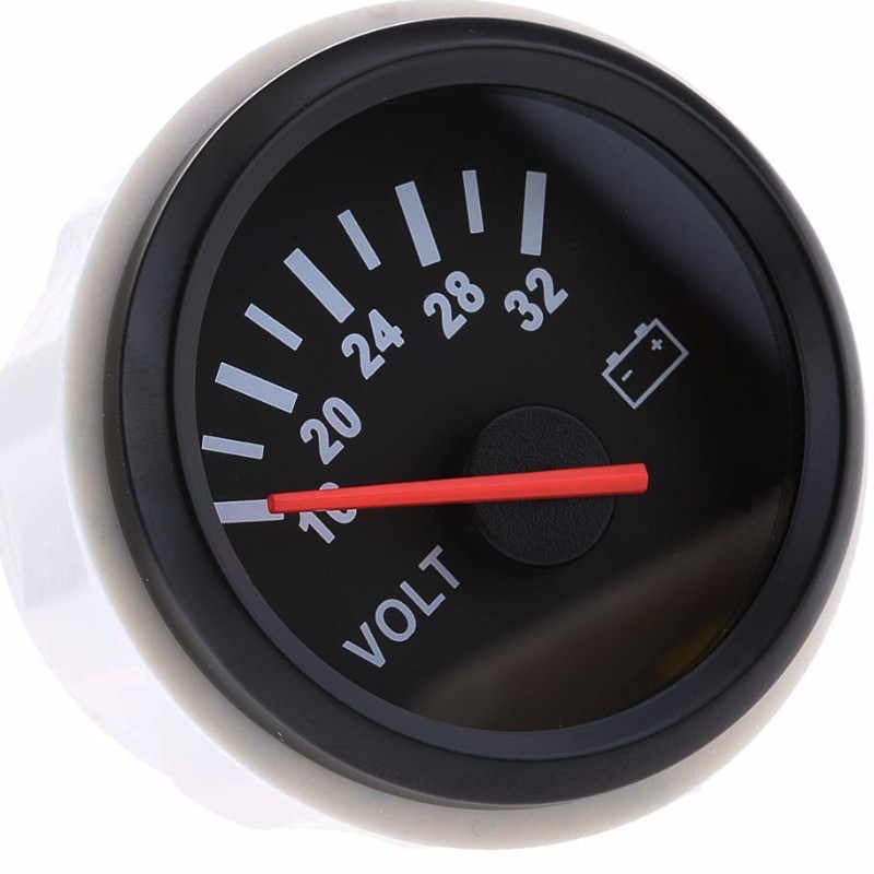 52 mm Marine Voltmeter Volt Meter Gauge 8-16 Volts 16-32 Vol-图1