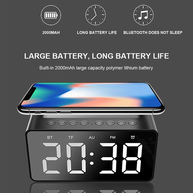 Wireless Charger Bluetooth Subwoofer Speaker 2 Alarm Clock S - 图3