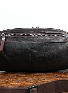 LEACOOL Cowhide Genuine Leather Messenger Bag Casual Crossb