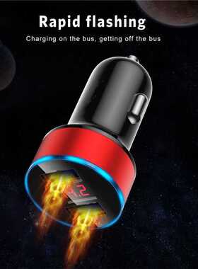 Car Charger Dual USB QC 3.0 Adapter Cigarette Lighter LED Vo