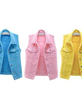 2021 New Style Women's Classic Washed Denim Vest Lad