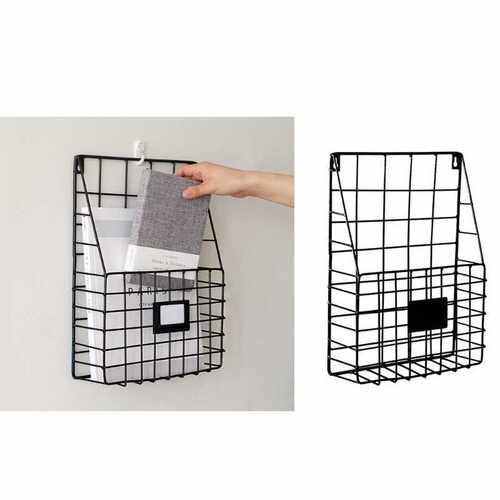 Mail Organizer Wire Basket Wall Mounted Magazine File Holder - 图0