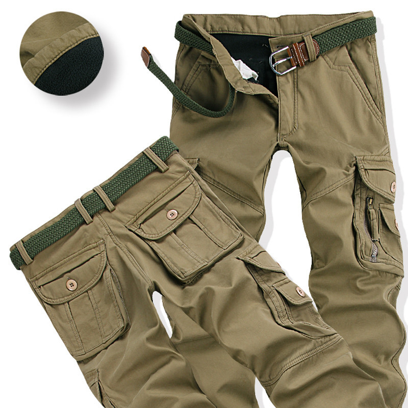 Men's Winter Pant Thick Warm Cargo Pant Casual Fleec - 图3