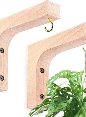 2Pcs Hanging Plant Hook,Plant Hangers Indoor, Wooden