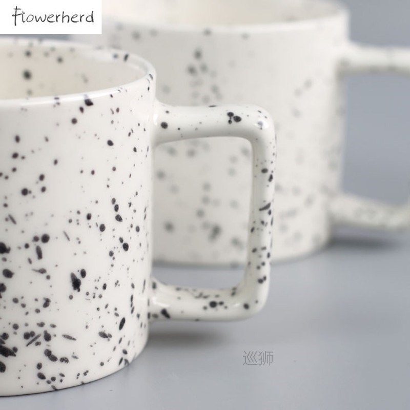 Large Ink Dot Ceramic Mug Coffee Mug Tea Cup Coffeeware Porc - 图0