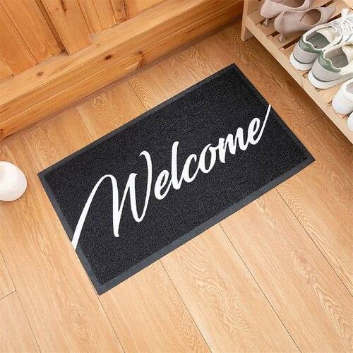 Black Entry Door Mat Front Door Welcome Carpet Modern - 图0