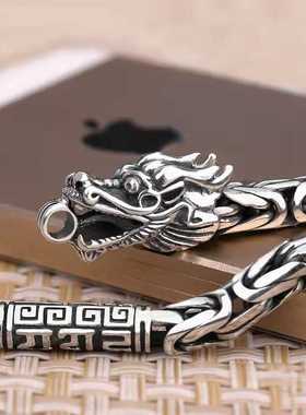 新款925纯银龙骨手链男潮个性霸