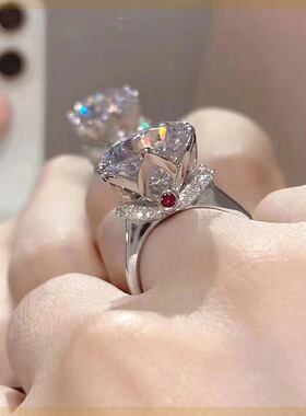 爵世明珠【高奢款】3克拉为爱加冕设计师豪镶戒指-活口圈可调节