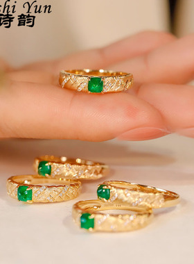 帕诗韵S925麦穗编织镶钻戒指休闲