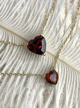 帕诗韵S925纯银锁骨链时尚个性百搭潮流高轻奢项链心型女士首饰