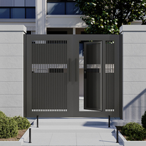 Aluminum Alloy Patio Door Villa Gate Double Open portal Outer aluminium Art Wall Self-built house Village yard Rural iron door