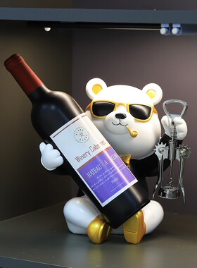 创意暴力熊高档轻奢红酒架摆件酒柜装饰品客厅电视餐边柜家居饰品