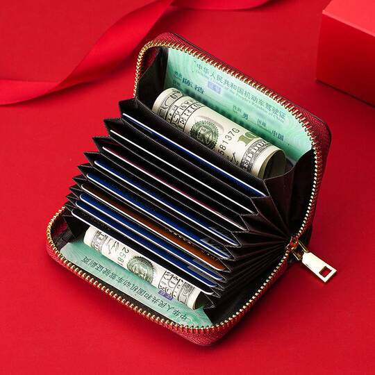 High-end card bag for women's anti-demagnetization compact and multiple card positions