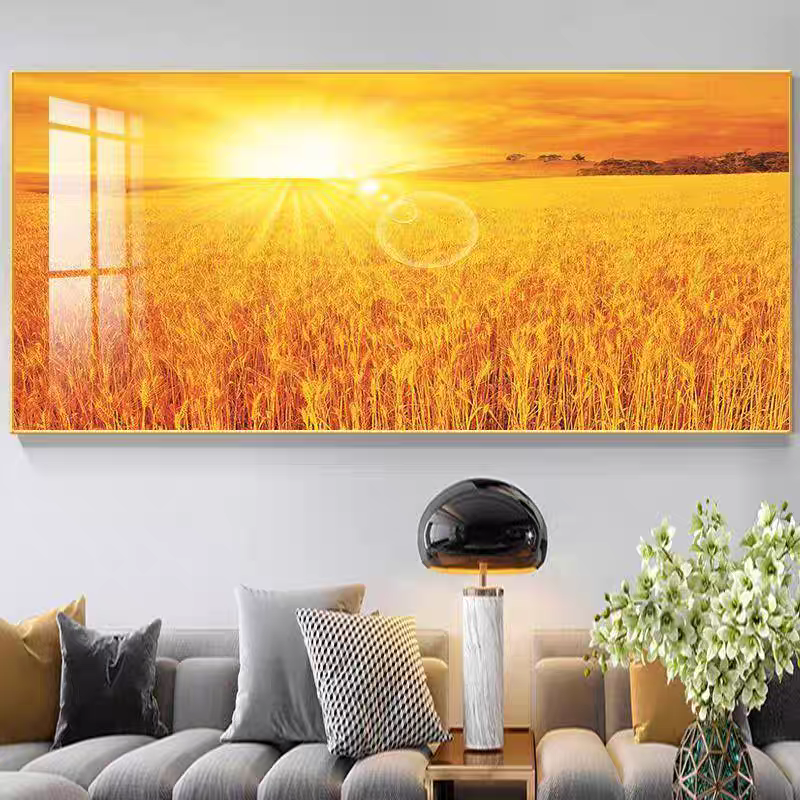穗穗平安客厅装饰画现代简约沙发背景画饭店餐厅麦穗麦田墙壁挂画,淘宝优惠券,粉丝福利购,淘宝优惠卷