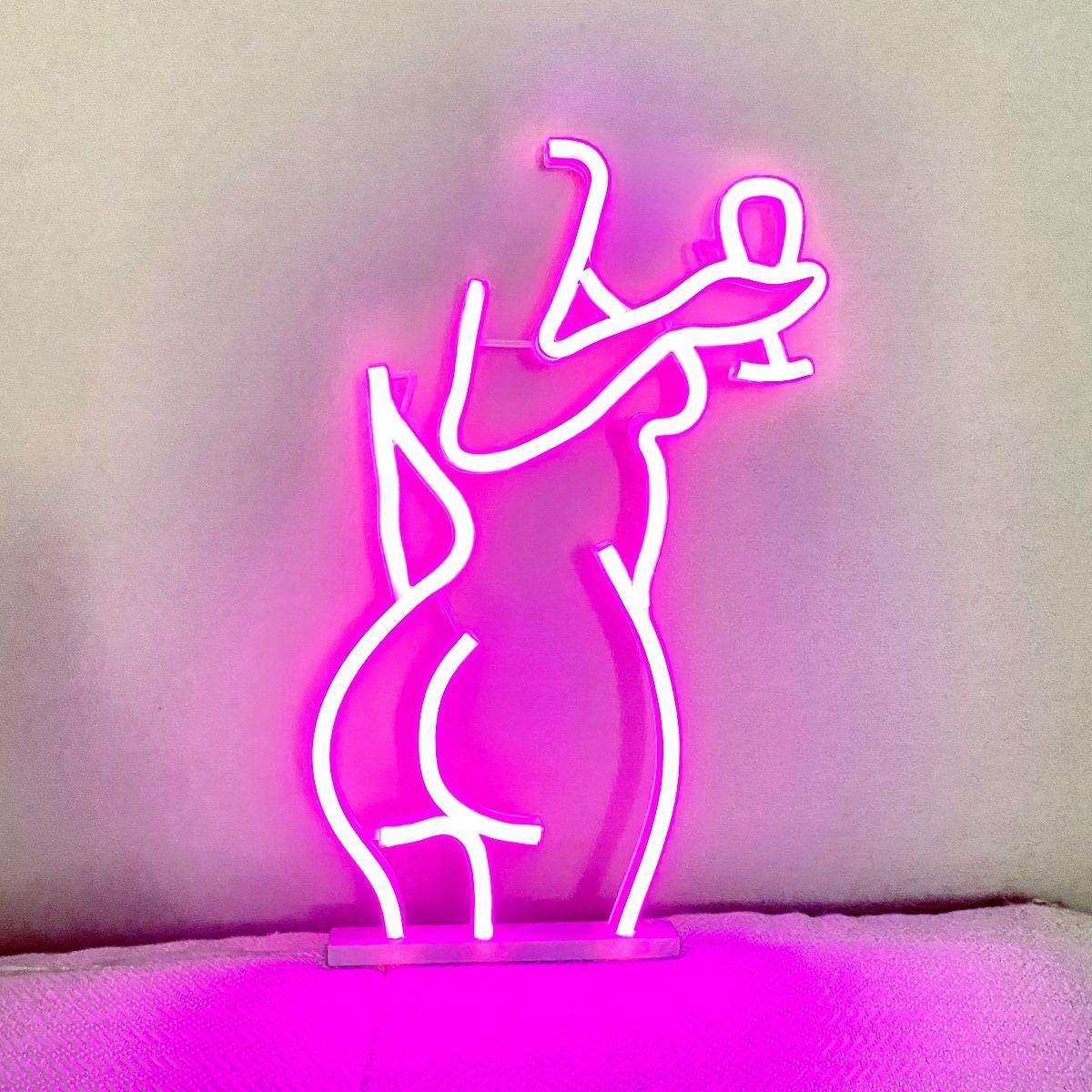 sokka夫人霓虹灯美人背影电池/USB供电桌面/壁挂装饰寝室家居装饰,淘宝优惠券,粉丝福利购,淘宝优惠卷