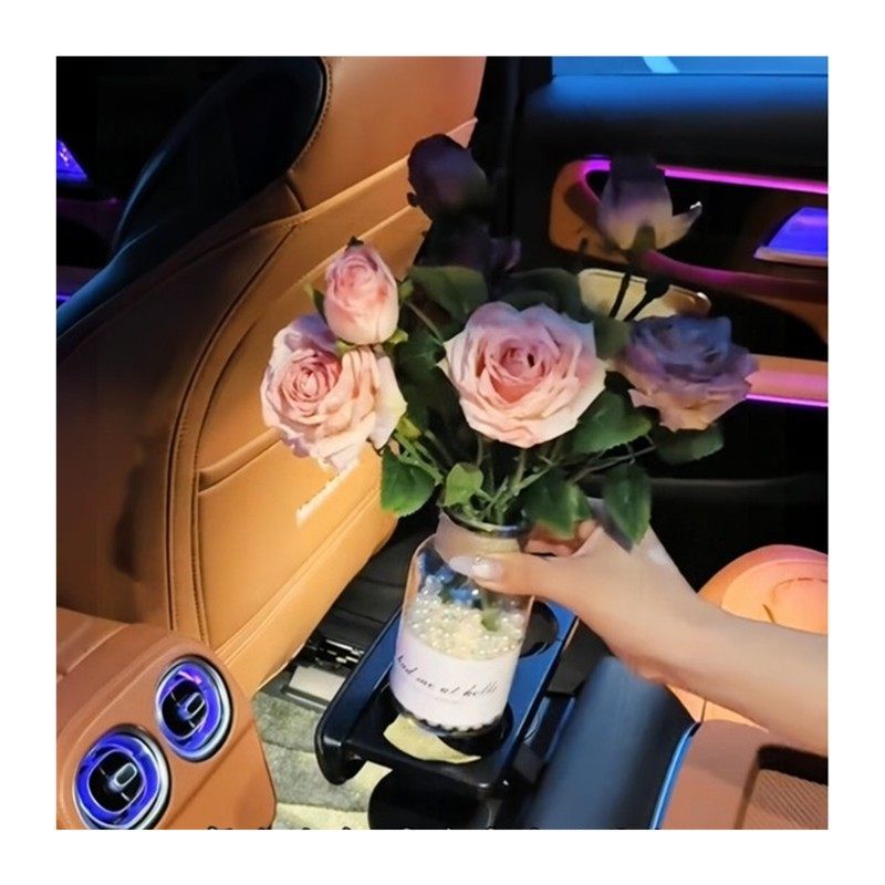 汽车载玫瑰花束摆件中控台扶手箱水杯位装饰高级七夕接女友氛围感,淘宝优惠券,粉丝福利购,淘宝优惠卷
