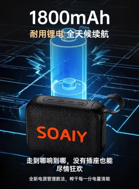 进口索爱蓝牙音响大音量低音炮户外便携家用迷你音箱U盘插卡2026