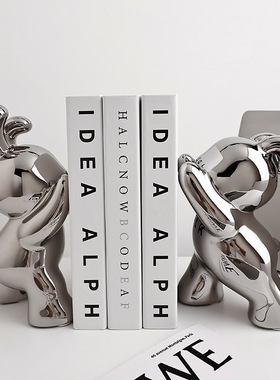 创意兔子书挡摆件家居客厅玄关