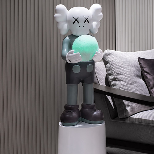 网红捧灯kaws网红熊大摆件玩偶卡通公仔落地现代简约客厅软装饰品 - 图2