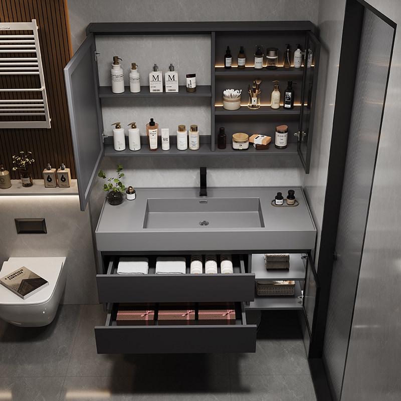 轻奢浴室柜组合纳米岩石微晶石一体盆实木洗手洗脸盆卫生间洗漱台,淘宝优惠券,粉丝福利购,淘宝优惠卷