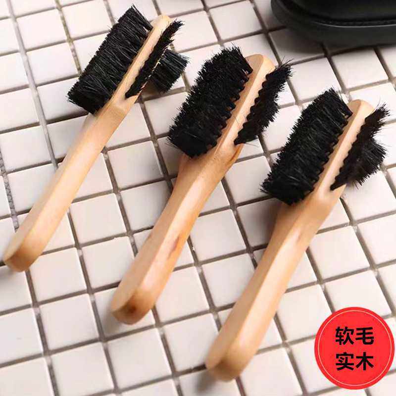 新款直销长柄软毛鞋油刷不伤鞋刷三用刷子实木把手皮鞋刷洗鞋刷清,淘宝优惠券,粉丝福利购,淘宝优惠卷