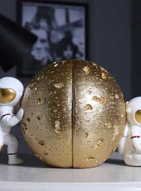 新款直销创意宇航员书立架摆件办公室家居书柜装饰收纳书挡树脂工