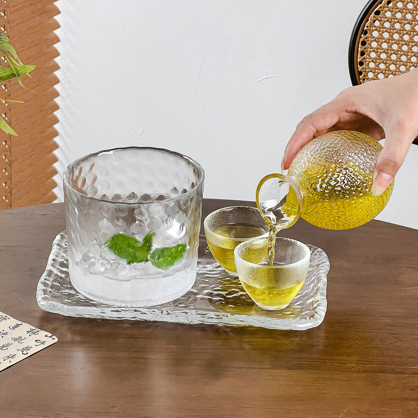 新中式锤纹清酒壶酒具家用组合套装氛围感微醺玻璃鸡尾酒杯小酒杯,淘宝优惠券,粉丝福利购,淘宝优惠卷