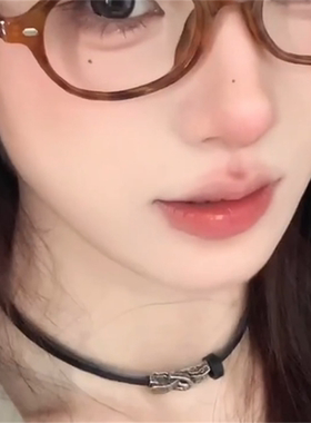 极简黑色choker项链甜酷锁骨链女