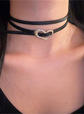 辣妹风爱心项圈女choker风