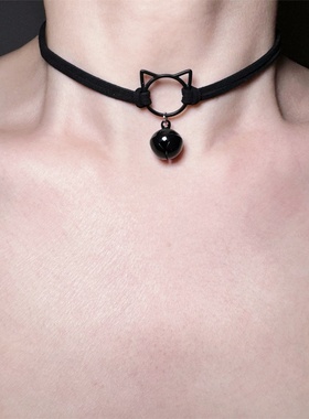 甜酷风猫咪铃铛choker