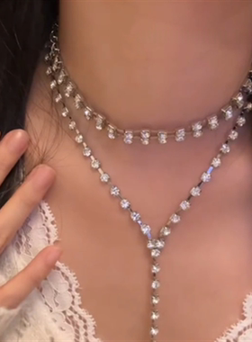 超闪水钻流苏项链女款