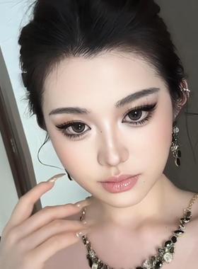 锁骨链女黑色水钻项链高级感欧美