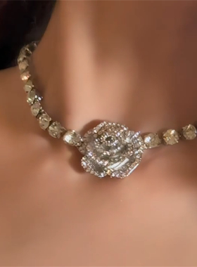 玫瑰花项链欧美轻奢高级感